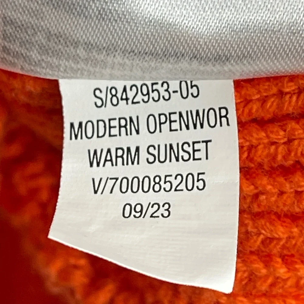 Old Navy Open Stitch Sweater Women Plus Size 2X Warm Sunset Orange Dolman Sleeve
